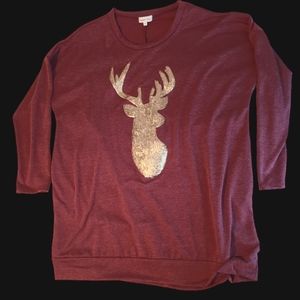 Maroon long sleeve dress